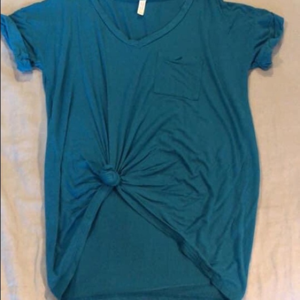 Blue v neck top